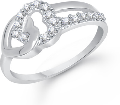 85% OFF on VK Jewels Art of Love Heart Shaped for Women and Girls Alloy Cubic Zirconia Gold Plated Ring