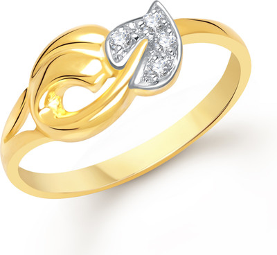 85% OFF on VK Jewels Diamond Leaf Shaped for Women and Girls Alloy Cubic Zirconia Gold Plated Ring