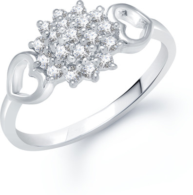 82% OFF on VK Jewels Bold Beauty Shaped for Women and Girls Alloy Cubic Zirconia Rhodium Plated Ring
