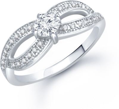 88% OFF on VK Jewels Two Eyes Micro setting Rhodium Plated (CZ) Shaped for Women and Girls Alloy Cubic Zirconia Rhodium Plated Ring
