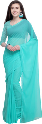 kashvi sarees Self Design Bollywood Georgette Saree(Light Blue)