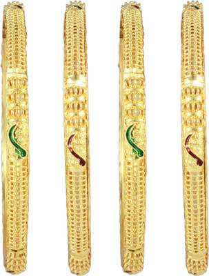 Karatcart Metal Gold-plated Bangle Set(Pack of 4)