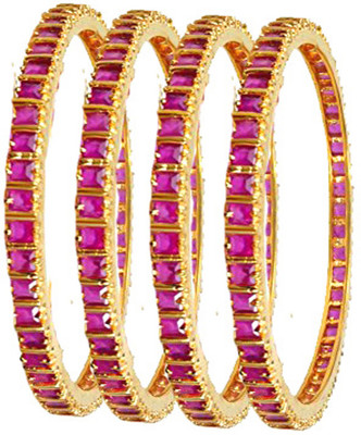 JSD Alloy Gold-plated Bangle Set(Pack of 4)
