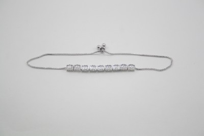 jashan accessories Stainless Steel Cubic Zirconia Rhodium Bracelet