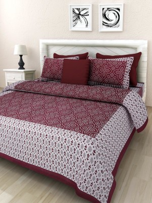 Shreeng 180 TC Cotton Double Printed Flat Bedsheet(Pack of 1, Multicolor)