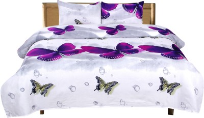 Twinkle Star's 120 TC Cotton Double Animal Flat Bedsheet(Pack of 1, White)