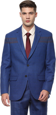 LOUIS PHILIPPE Self Design Single Breasted Casual Men Blazer(Dark Blue)