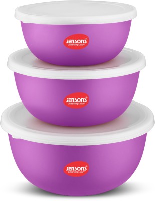 Jensons Steel, Plastic Grocery Container  - 600 ml, 800 ml, 1300 ml(Pack of 3, Purple)