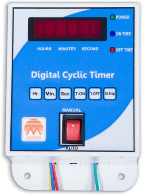 Magnus M-1124 Three Phase Digital Cyclic Timer with Inbuild Single Phase Preventer Programmable Electronic Timer Switch(White)