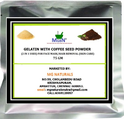 MGBN GELATIN WITH COFFEE SEED POWDER (2 IN 1 USES) FOR FACE MASK/HAIR REMOVAL (SKIN CARE) 75 GM(75 g)
