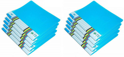 KATARIA Plastic A4 Folder Case Presentation Line Transparent Report File -10 Pieces(Set Of 10, Blue)