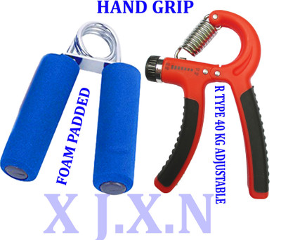 JXN HAND GRIP COMBO 1PCS R TYPE HAND GRIP AND 1PCS FOAM HAND GRIP Hand Grip/Fitness Grip(Orange, Blue)