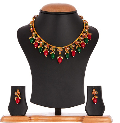 ZENEME Alloy Gold-plated Multicolor Jewellery Set(Pack of 1)