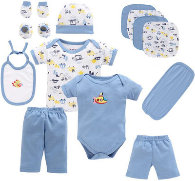 EIO Baby Boys & Baby Girls Casual Cap Bootie(Blue 13Pcs)