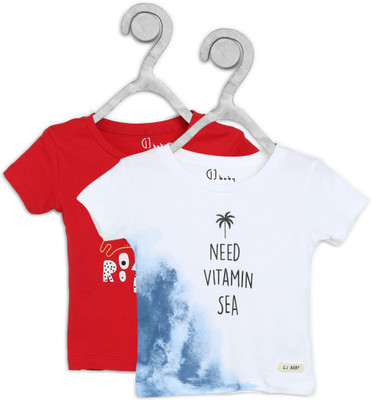 Gini Jony Boys Graphic Print Cotton Blend T ShirtMulticolor Pack of 2