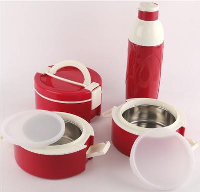 Cello decker lunch tiffin bottle combo red 3 Containers Lunch Box(1200 ml)