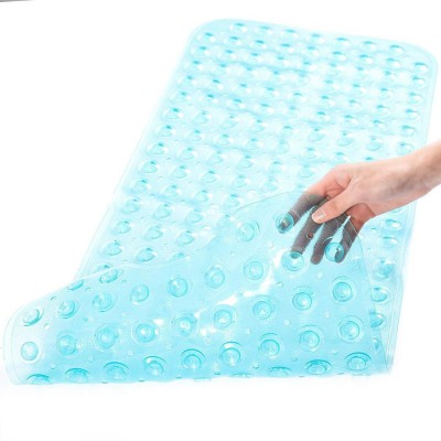 WHOLE MART Silicone Bathroom Mat(Clear Sky Blue, Large)