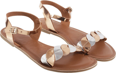 MOCHI Women Flats(Gold, Silver , 5)