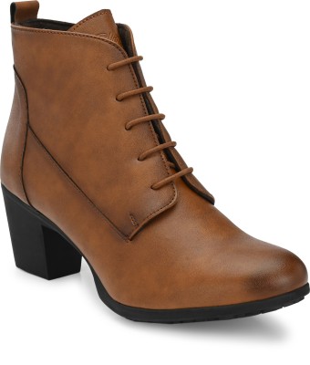 Delize Derby Ankle Boots For Women(Tan)