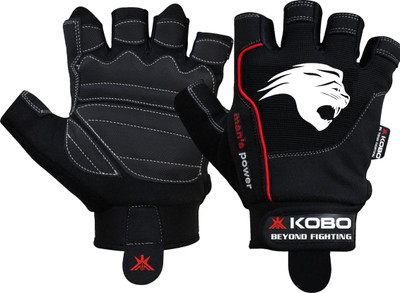 KOBO Exercise Weight Lifting Grippy Hand Protector Padded_11 Gym & Fitness Gloves(Assorted)