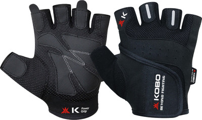 KOBO WTG-O6 Weight Training Gloves Gym & Fitness Gloves(Black)