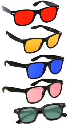 Elgator Wayfarer Sunglasses(For Men & Women, Red, Yellow, Blue, Pink, Green)