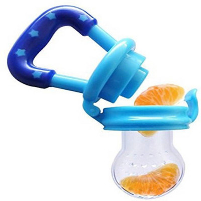 chota janab Baby fruit Feeder/BPA Free/Food Feeder/Silicone Food Nibbler(Blue) Soother(Blue)