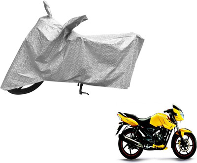 Auto Hub Waterproof Two Wheeler Cover for TVS(Apache, Silver)