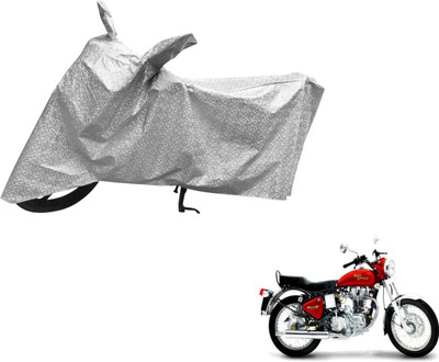 Auto Hub Waterproof Two Wheeler Cover for Royal Enfield(Silver)