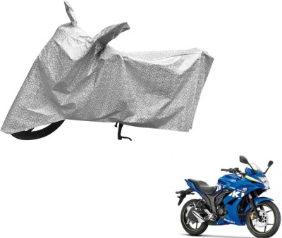 Auto Hub Waterproof Two Wheeler Cover for Suzuki(Gixxer SF, Silver)