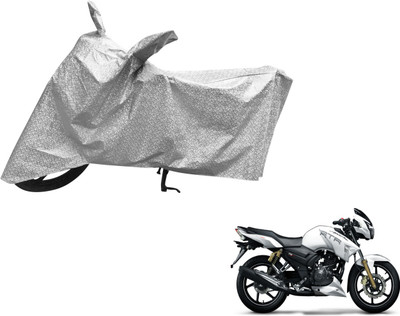 Auto Hub Waterproof Two Wheeler Cover for TVS(Apache RTR 160, Silver)