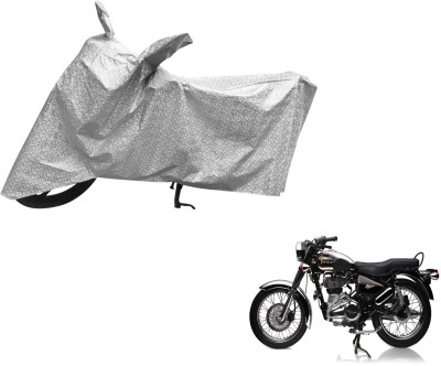 Auto Hub Waterproof Two Wheeler Cover for Royal Enfield(Electra Delux, Silver)