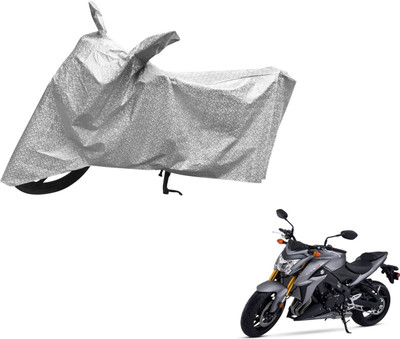 MOCKHE Waterproof Two Wheeler Cover for Suzuki(GSX, Silver)