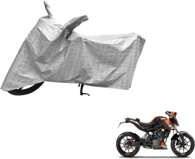 Auto Hub Waterproof Two Wheeler Cover for KTM(Duke 200, Silver)