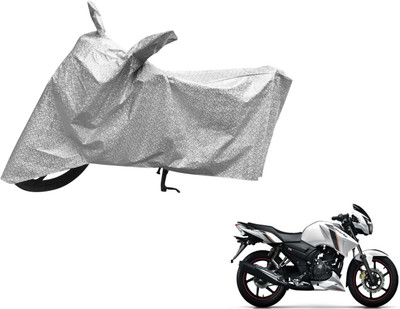 Auto Hub Waterproof Two Wheeler Cover for TVS(Apache RTR 180, Silver)
