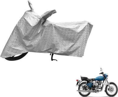 Auto Hub Waterproof Two Wheeler Cover for Royal Enfield(Silver)