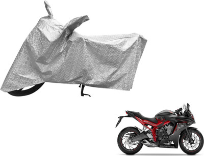 Auto Hub Waterproof Two Wheeler Cover for Honda(CBR 650F, Silver)