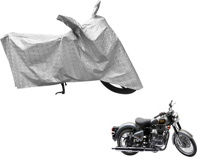 Amanzo Waterproof Two Wheeler Cover for Royal Enfield(Classic 500, Silver)