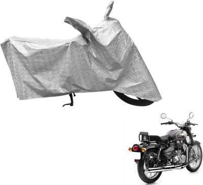 Amanzo Waterproof Two Wheeler Cover for Royal Enfield(Bullet 500, Silver)