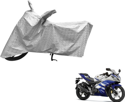 Auto Hub Waterproof Two Wheeler Cover for Yamaha(R15, Silver)
