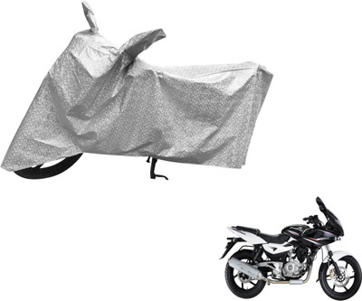 Auto Hub Waterproof Two Wheeler Cover for Bajaj(Pulsar 220 DTS-i, Silver)