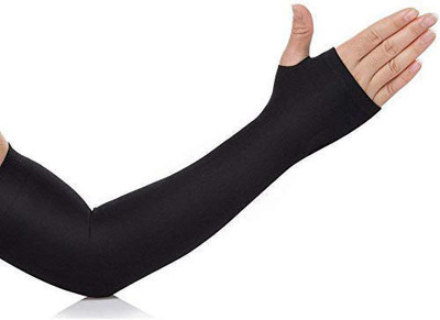 Desithat Nylon, Polyester Arm Sleeve For Men & Women(Free, Black)