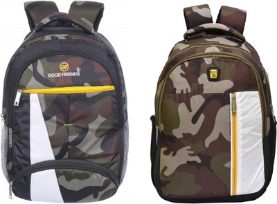 GOOD FRIENDS Blowzy Army Backpack Waterproof for boys&Girls combo Waterproof Backpack(Green, 36 L)