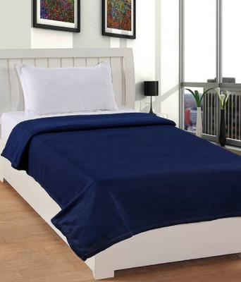 Supreme Home Collective Solid Single Fleece Blanket for  AC Room(Polyester, Blue)