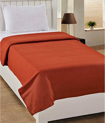 Supreme Home Collective Solid Single Fleece Blanket for  AC Room(Polyester, Orange)