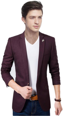 Personality plus Solid Single Breasted Festive, Party, Casual, Wedding Men Blazer(Purple)