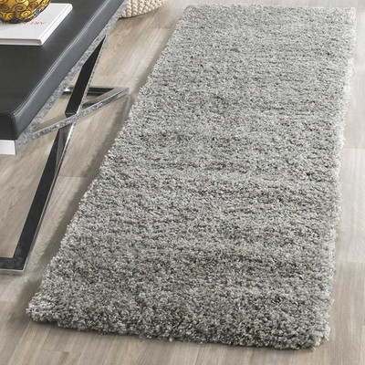 MY HOME Grey Polyester Carpet(2 ft,  X 5 ft, Rectangle)