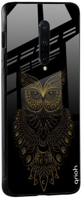 QRIOH Glass Back Cover for OnePlus 7 Pro(Multicolor, Grip Case, Silicon, Pack of: 1)