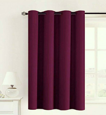 COMFY HOME 152.4 cm (5 ft) Silk Semi Transparent Window Curtain Single Curtain(Solid, Violet)