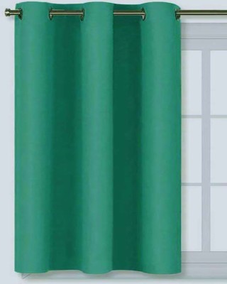 VeNom 152.4 cm (5 ft) Silk Blackout Window Curtain Single Curtain(Solid, Turquoise)